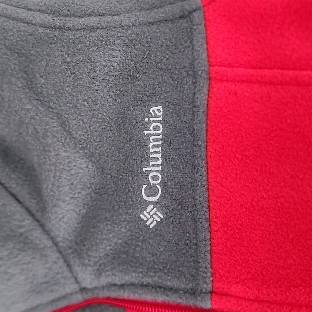 Columbia Two-Tone Red and Gray Fleece Jacket. Size Small 8 - Picture 3 of 8